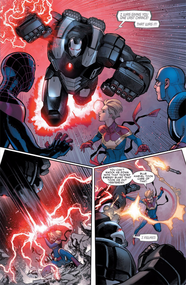 Capitão América, Capitã Marvel e Miles Morales - Guerra Civil II: Tony Stark está morto?