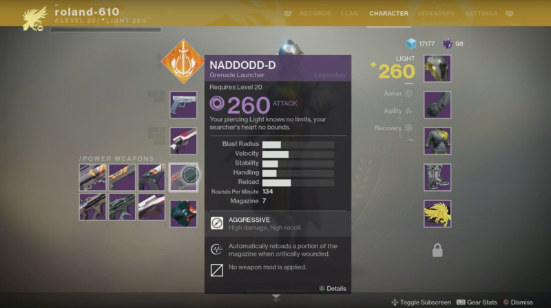 Destiny 2 - Apresentação - Inventário