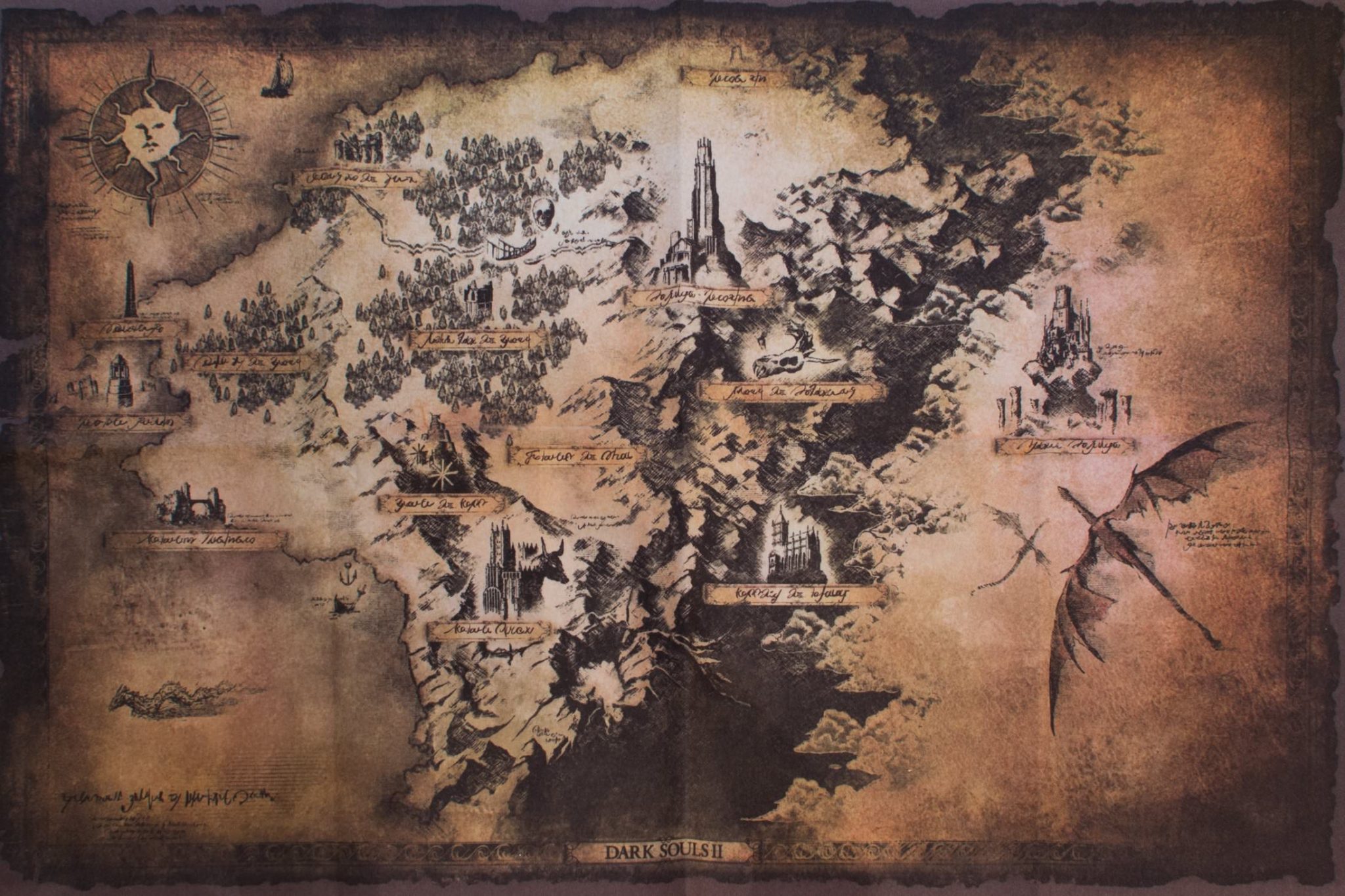 Mapas de mundos da fantasia - Dark Souls II