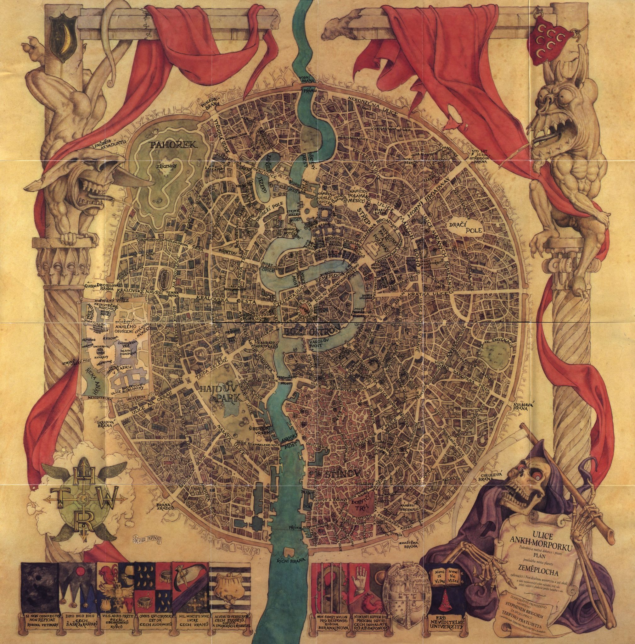 Mapas de mundos da fantasia - Discworld - Ahnk-Morpork