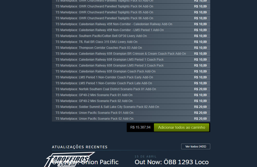 Qual o jogo mais caro da Steam - Train Simulator - Blog Farofeiros