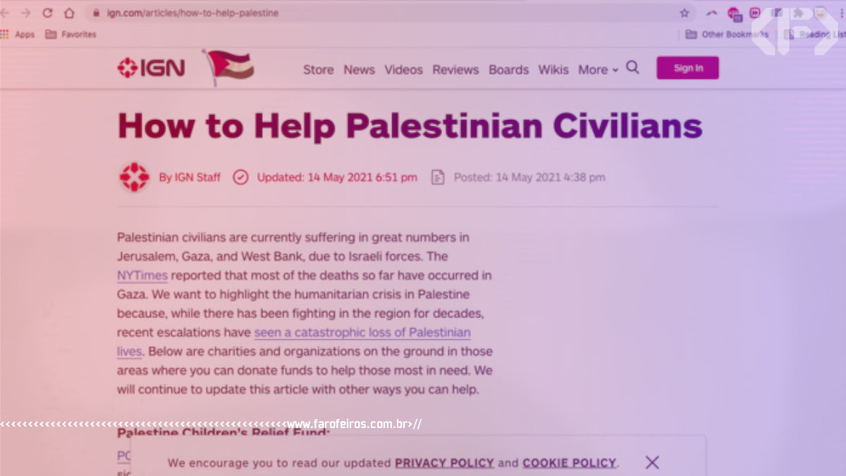 Sites de games estão contra a Palestina - 00 - Blog Farofeiros