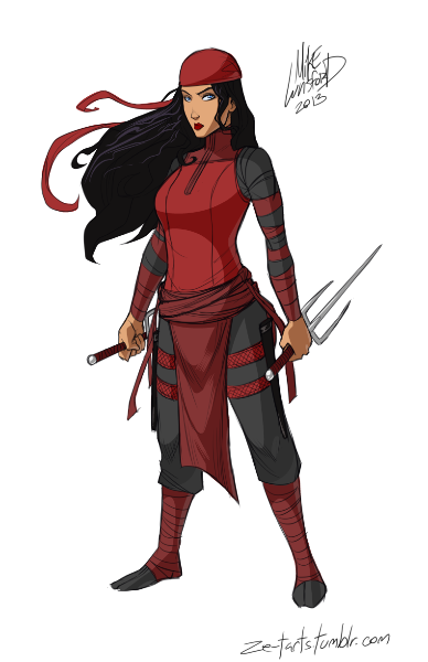 O desafio de desenhar as heroínas com roupa - Michael Lee Lunsford - Elektra