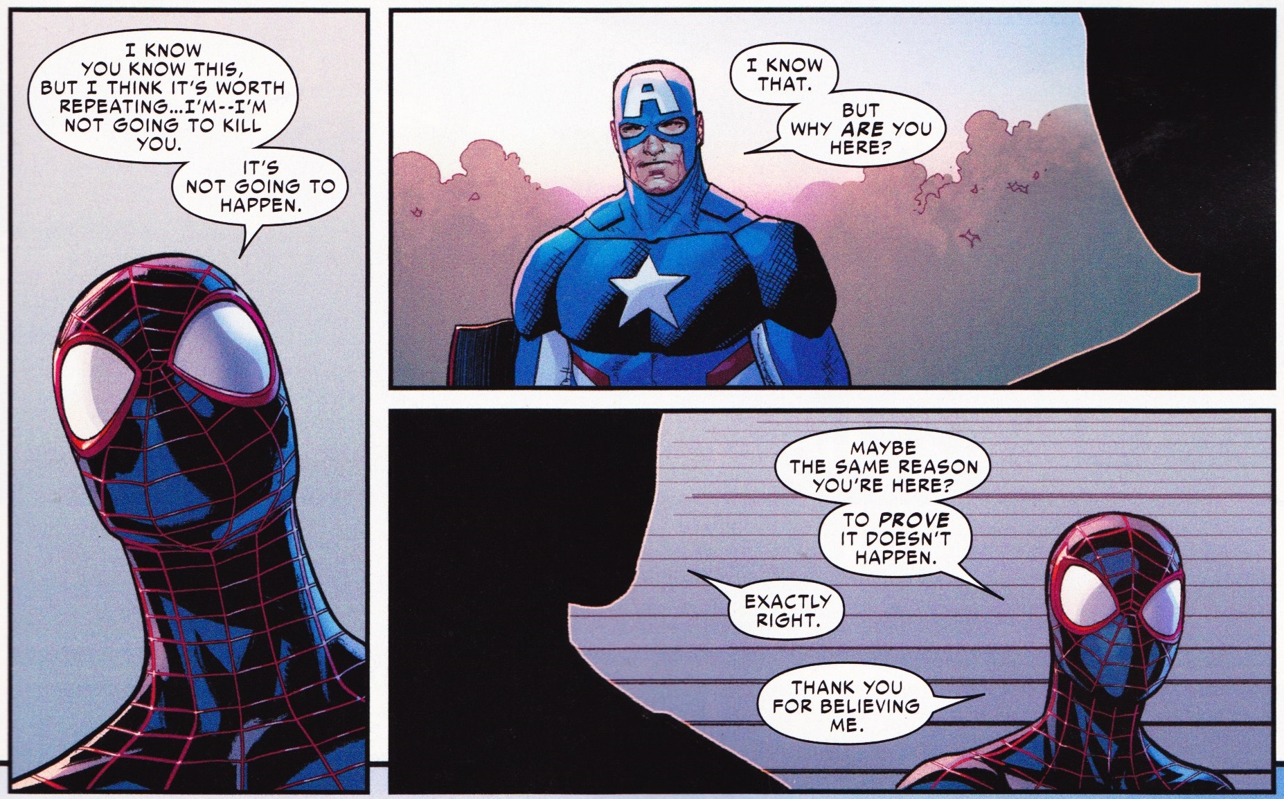 Capitão América e Miles Morales  - Guerra Civil II: Tony Stark está morto?