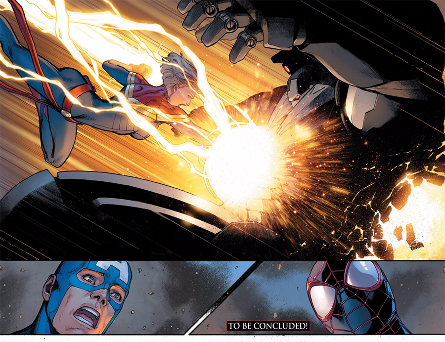 Capitão América, Capitã Marvel e Miles Morales  - Guerra Civil II: Tony Stark está morto?