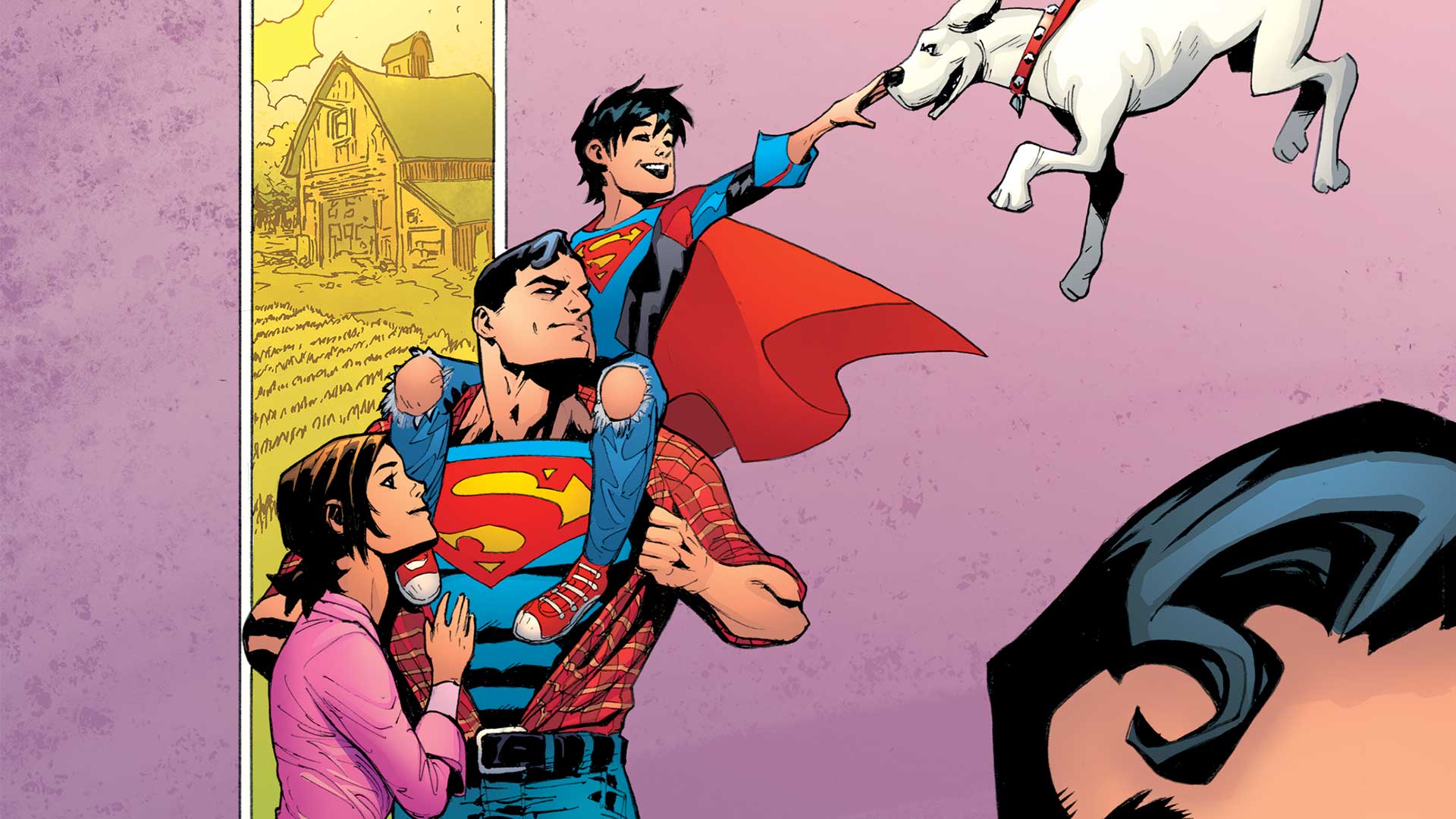 Комиксы 18 семейка. Супермен и Лоис Супербой. Семья Супермена. Супермен 18. Семейка суперменов.