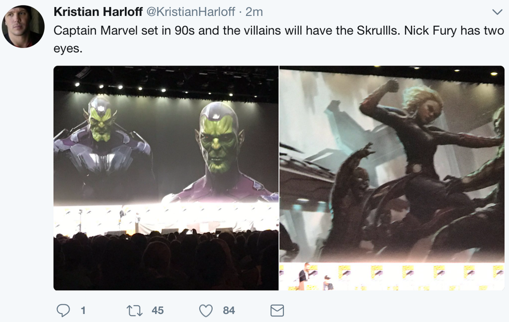 O Melhor da Marvel na SDCC 2017 - Arte conceitual - Capitã Marvel e Skrulls