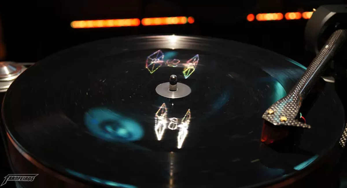 Disco com holograma de Star Wars
