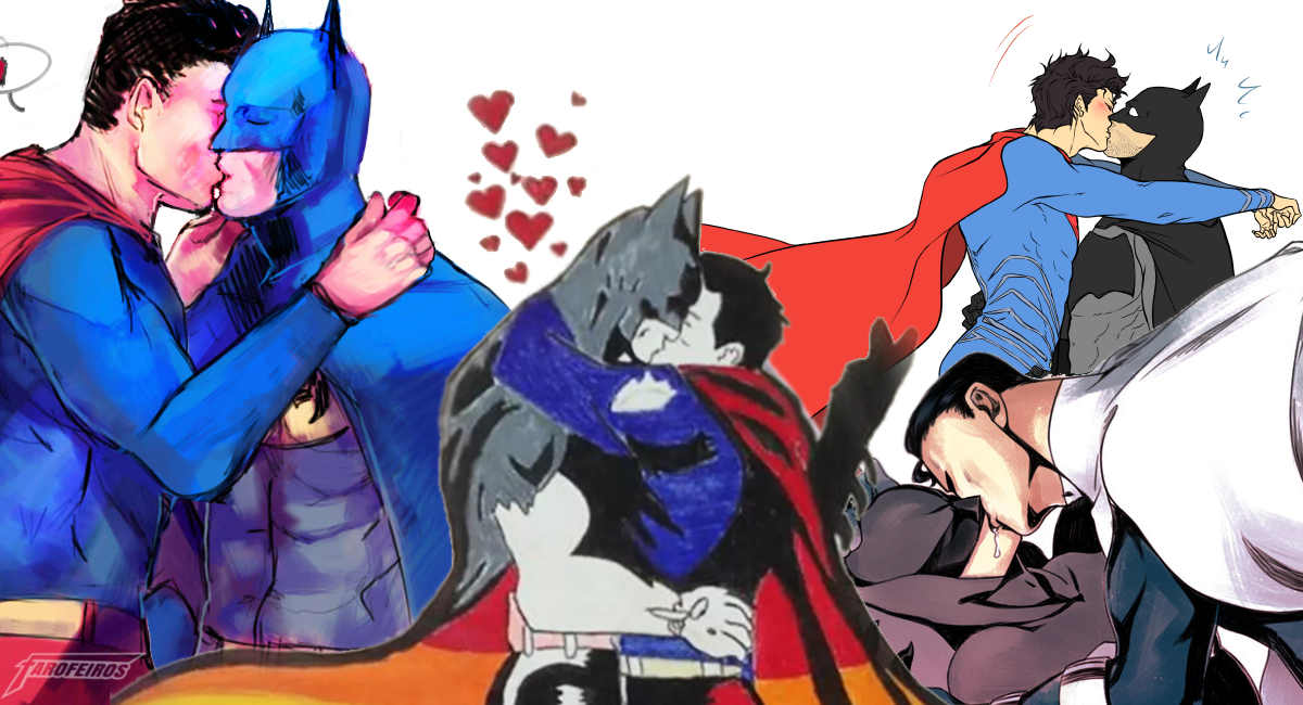 Batman beijando Superman em Poços de Caldas
