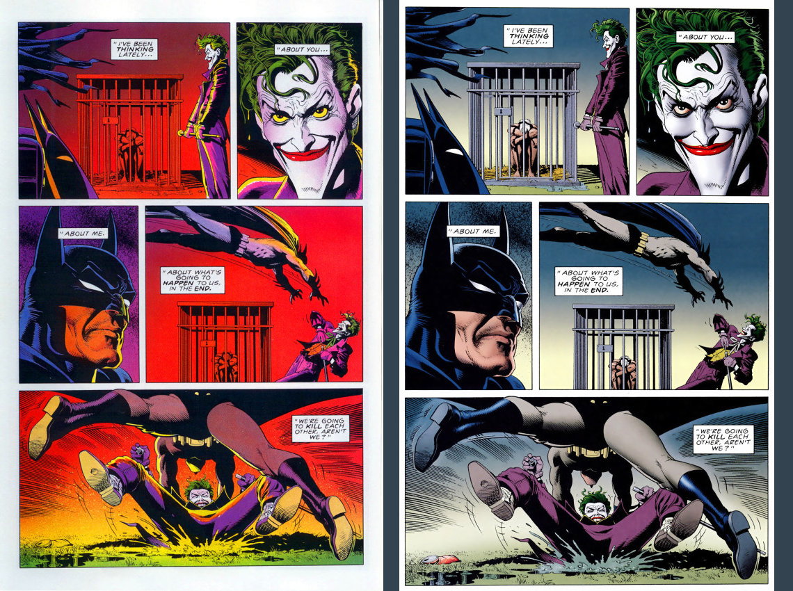 Quadrinhos clássicos devem ser recoloridos - A Piada Mortal - Batman