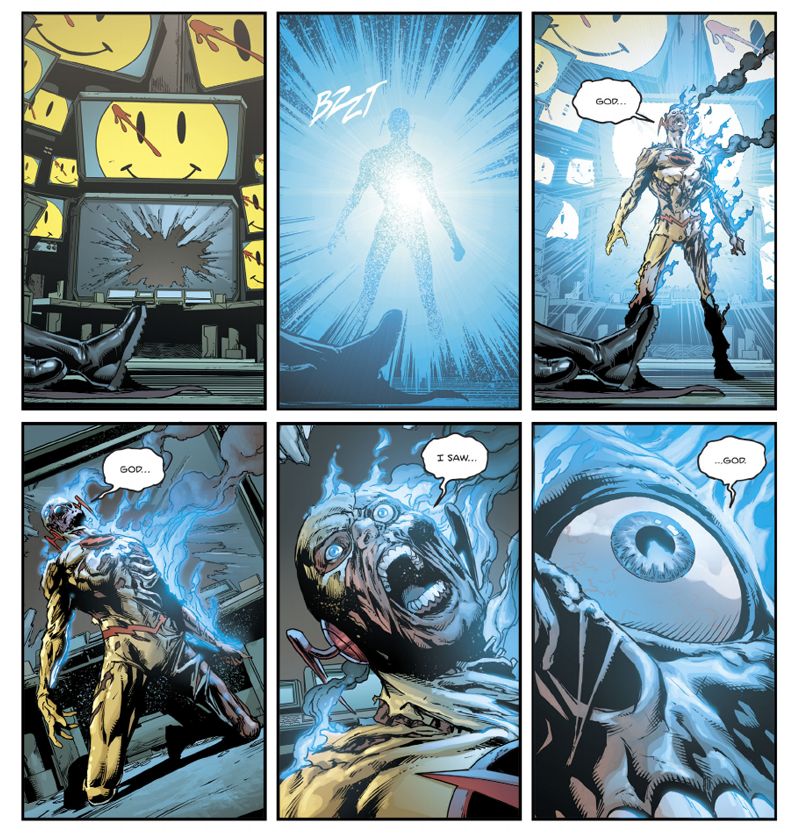 Quem poderia ser o Dr Manhattan disfarçado no Universo DC - Morte de Eobard Thawne
