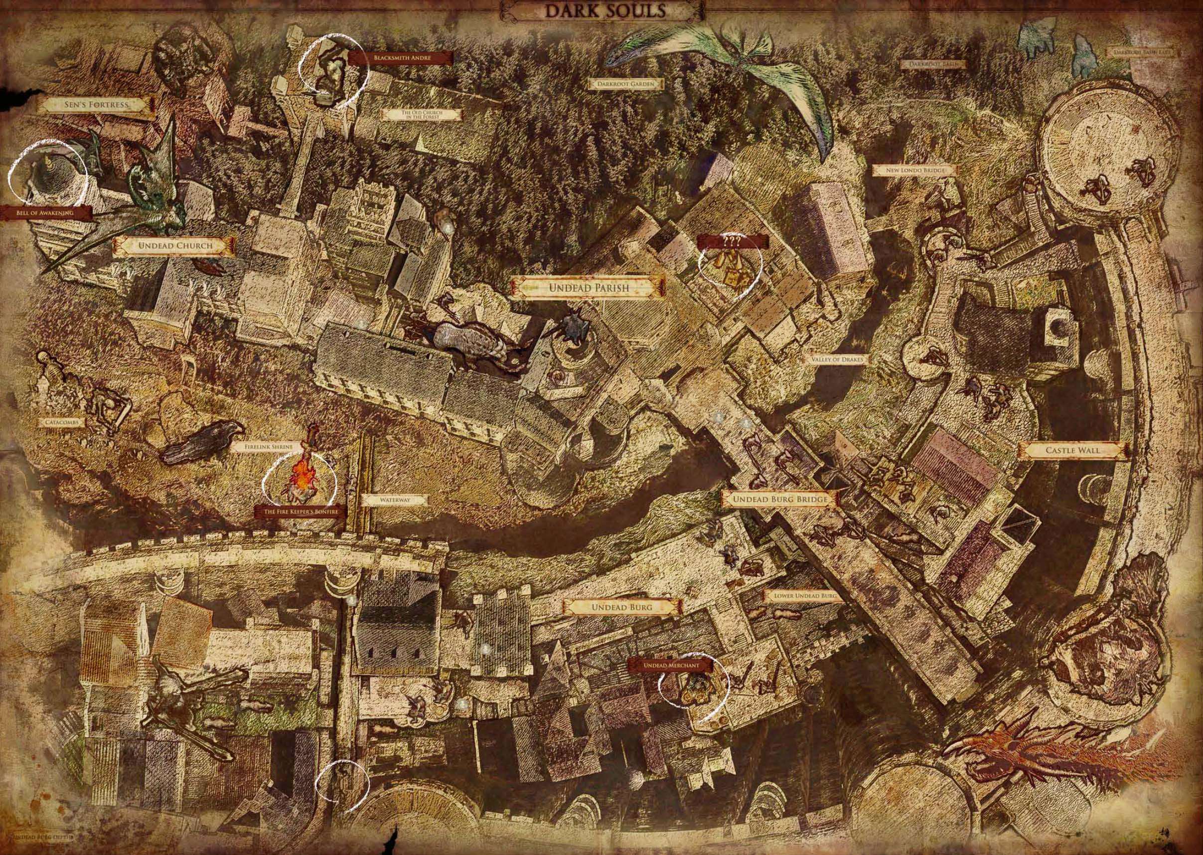 Mapas de mundos da fantasia - Dark Souls