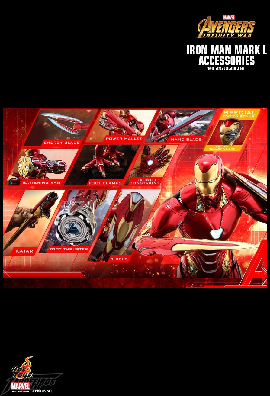 O melhor de colecionáveis na SDCC 2018 - Acessório do Homem de Ferro de Guerra Infinita da Hot Toys - Infinity War Iron Man