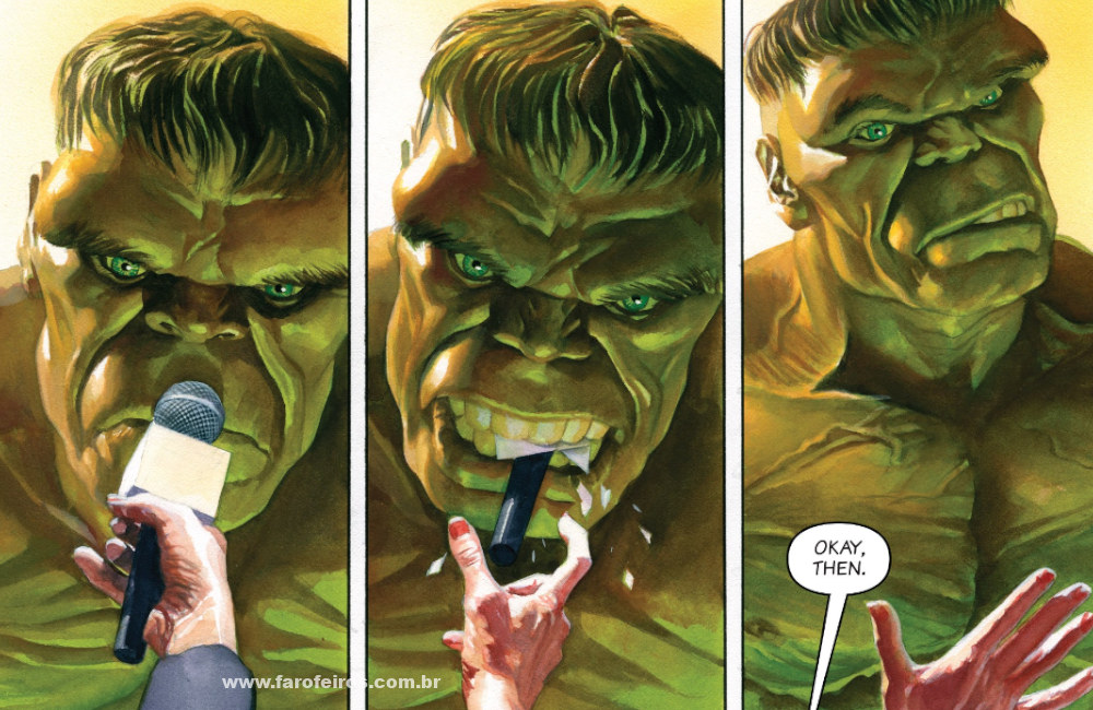 Hulk comendo microfone - Alex Ross - Marvel Comics #1000 - Blog Farofeiros