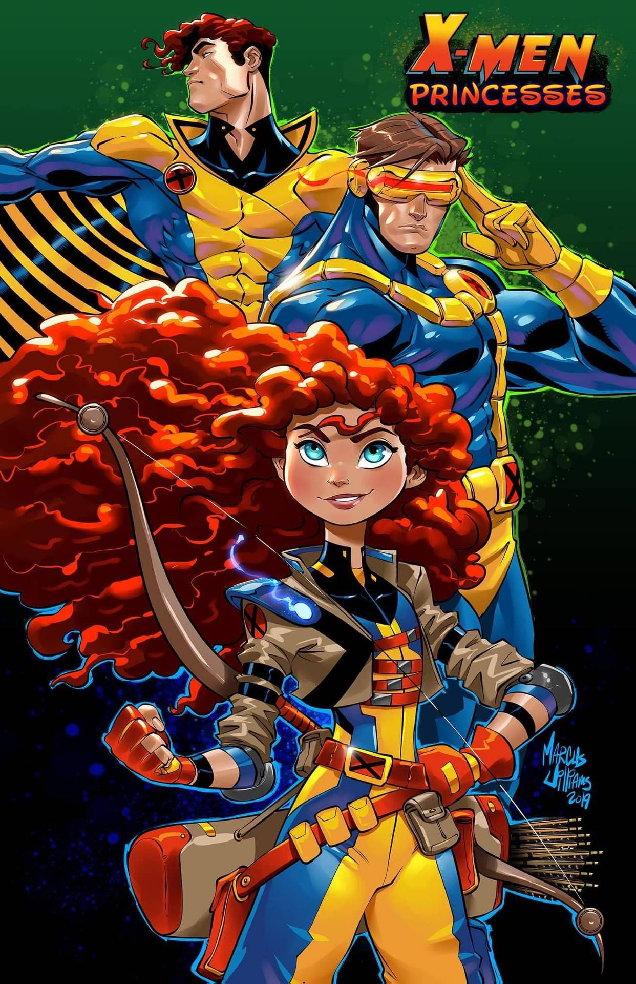 Ciclope - Banshee - Merida - Quando X-Men e Princesas Disney se encontram - MarcusTheVisual - Blog Farofeiros