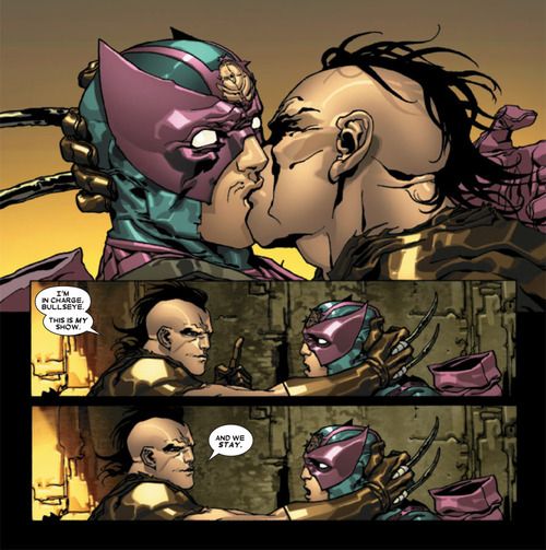 Daken e Mercenário de Gavião Arqueiro -Marvel Comics - Beijo gay nas histórias em quadrinhos - Blog Farofeiros