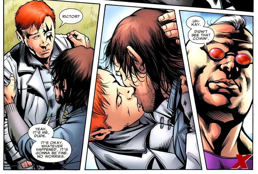 Shatterstar e Rictor 1 - X-Force - Marvel Comics - Beijo gay nas histórias em quadrinhos - Blog Farofeiros
