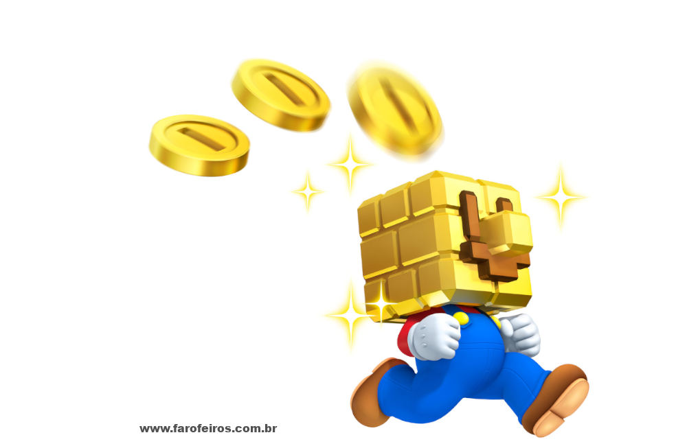 O problema é o dinheiro - Super Mario - Cabeça de bloco - Blog Farofeiros