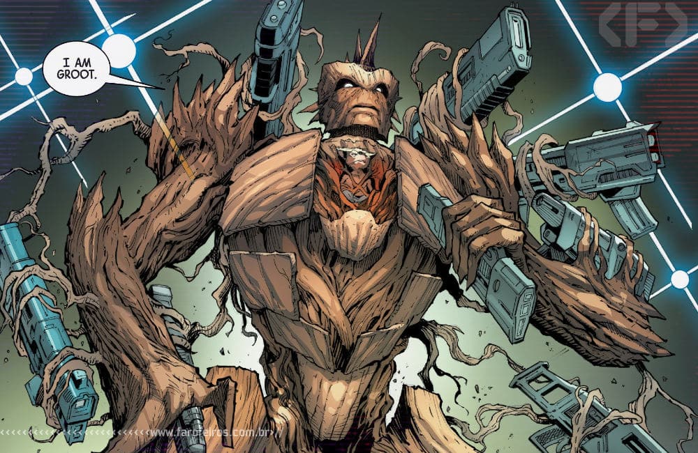Outra Semana nos Quadrinhos #22 - Guardians of the Galaxy #12 - Rocket com armadura Groot - Blog Farofeiros