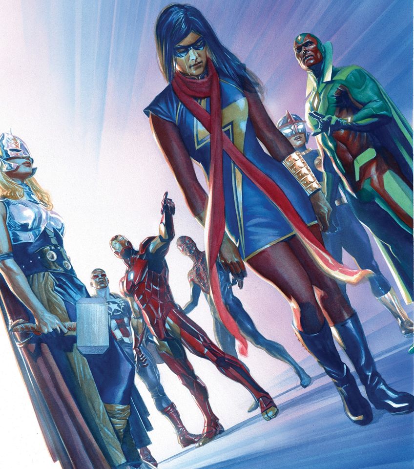 A arte de Alex Ross - Vingadores - Kamala - Miss Marvel - Blog Farofeiros