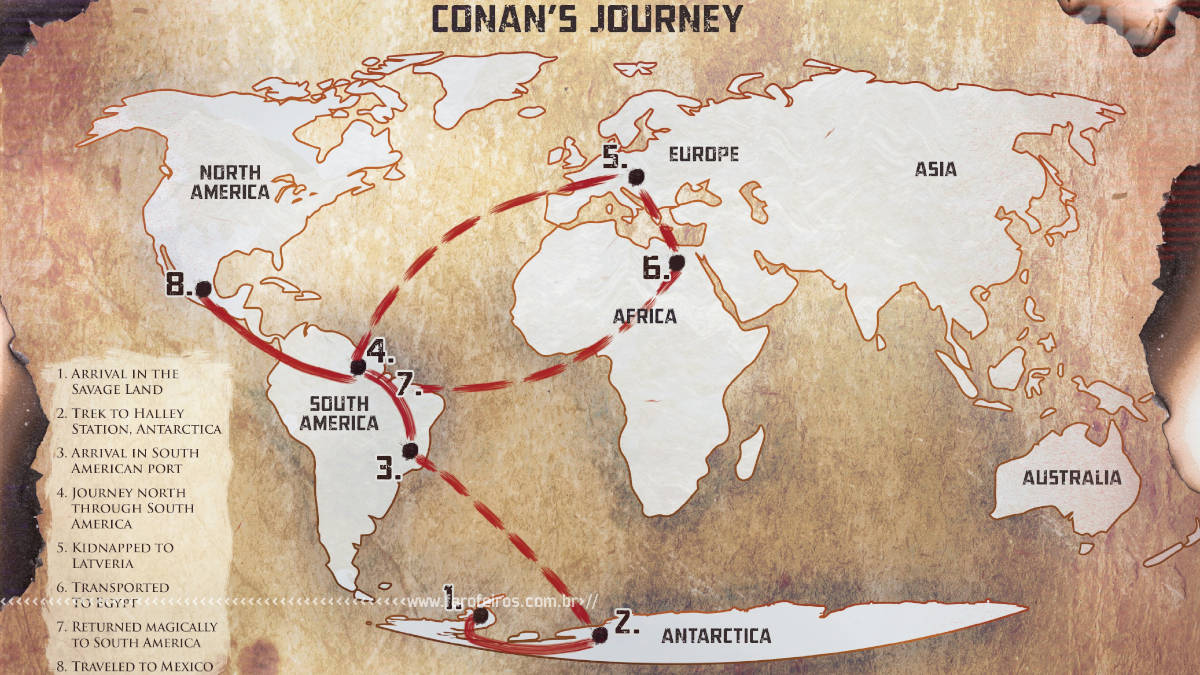 Conan no Brasil - Mapa - Blog Farofeiros