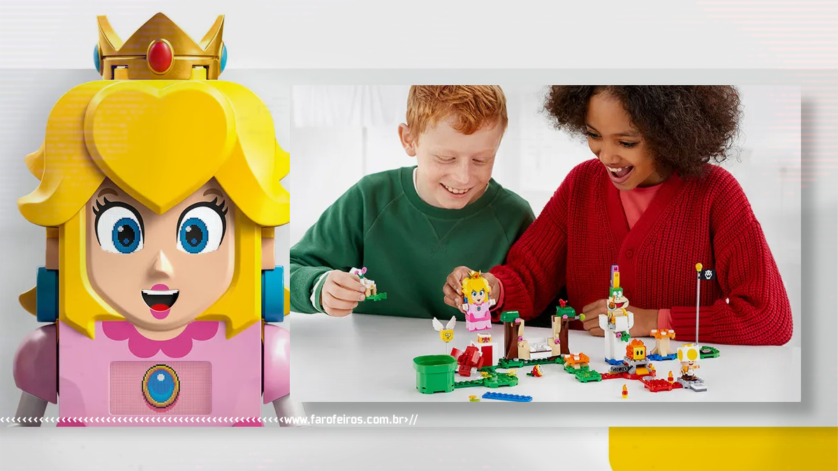 LEGO Peach do Super Mario - Nintendo - Peach em ação - www.farofeiros.com.br