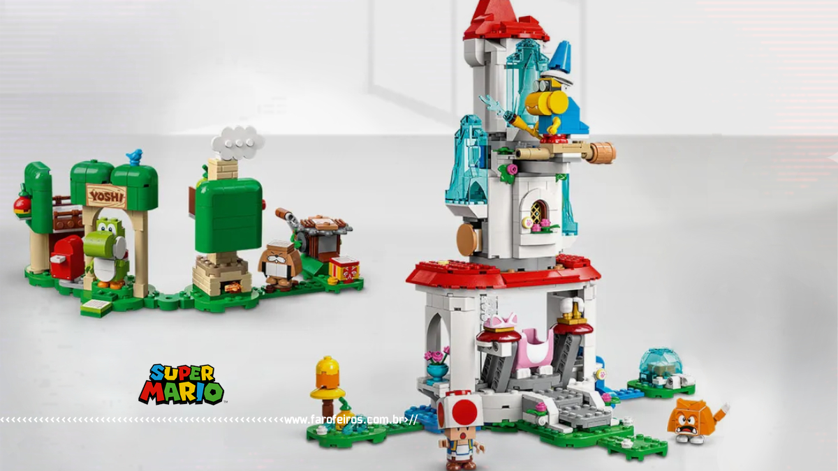 LEGO Peach do Super Mario - Nintendo - Torre Gatinho e Vila Yoshi - www.farofeiros.com.br