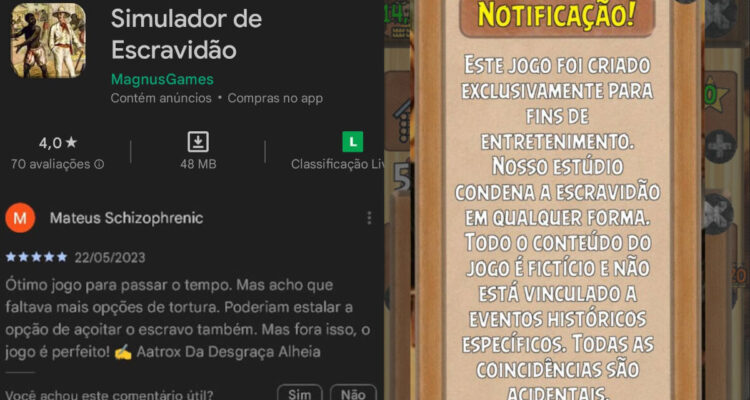 Tem games racistas na Google Play - Simulador de Escravidão - Blog Farofeiros