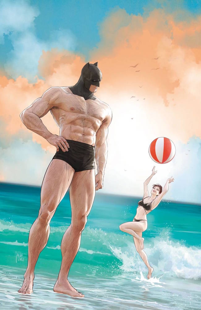 Especial G'Nort de Trajes de Banho - G'Nort's Illustrated Swimsuit Edition - Batman de máscara e sunga com a Mulher Gato