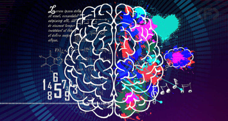 Dicas de como ser mais inteligente - cérebo desenhado com símbolos identificando as diversas inteligências - BLOG FAROFEIROS