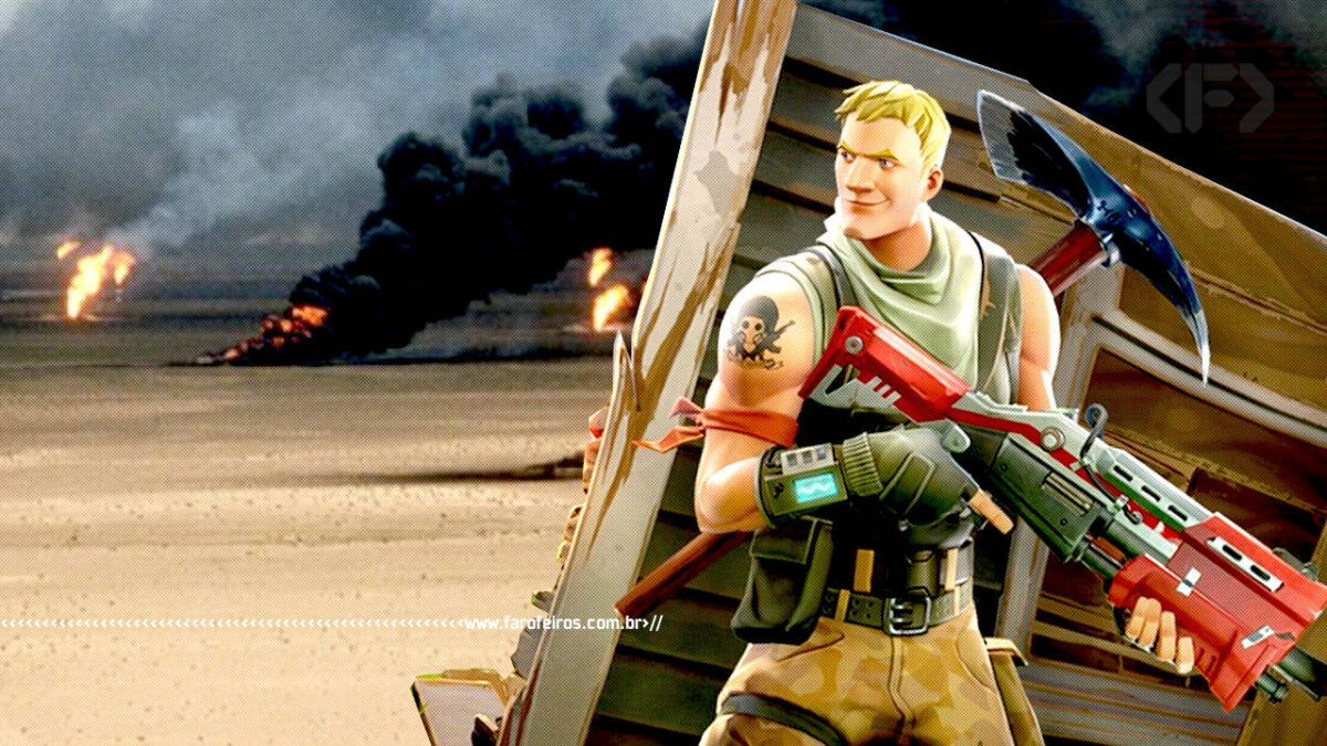 Fortnite está vendendo petróleo - Imagem do jogo à de poço de petróleo pegando fogo - BLOG FAROFEIROS