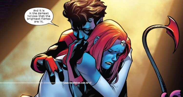 Quem é o filho da Mística com a Sina - X-Men Blue Origins - Marvel Comics - Raven e Noturno chorando - FAROFEIROS